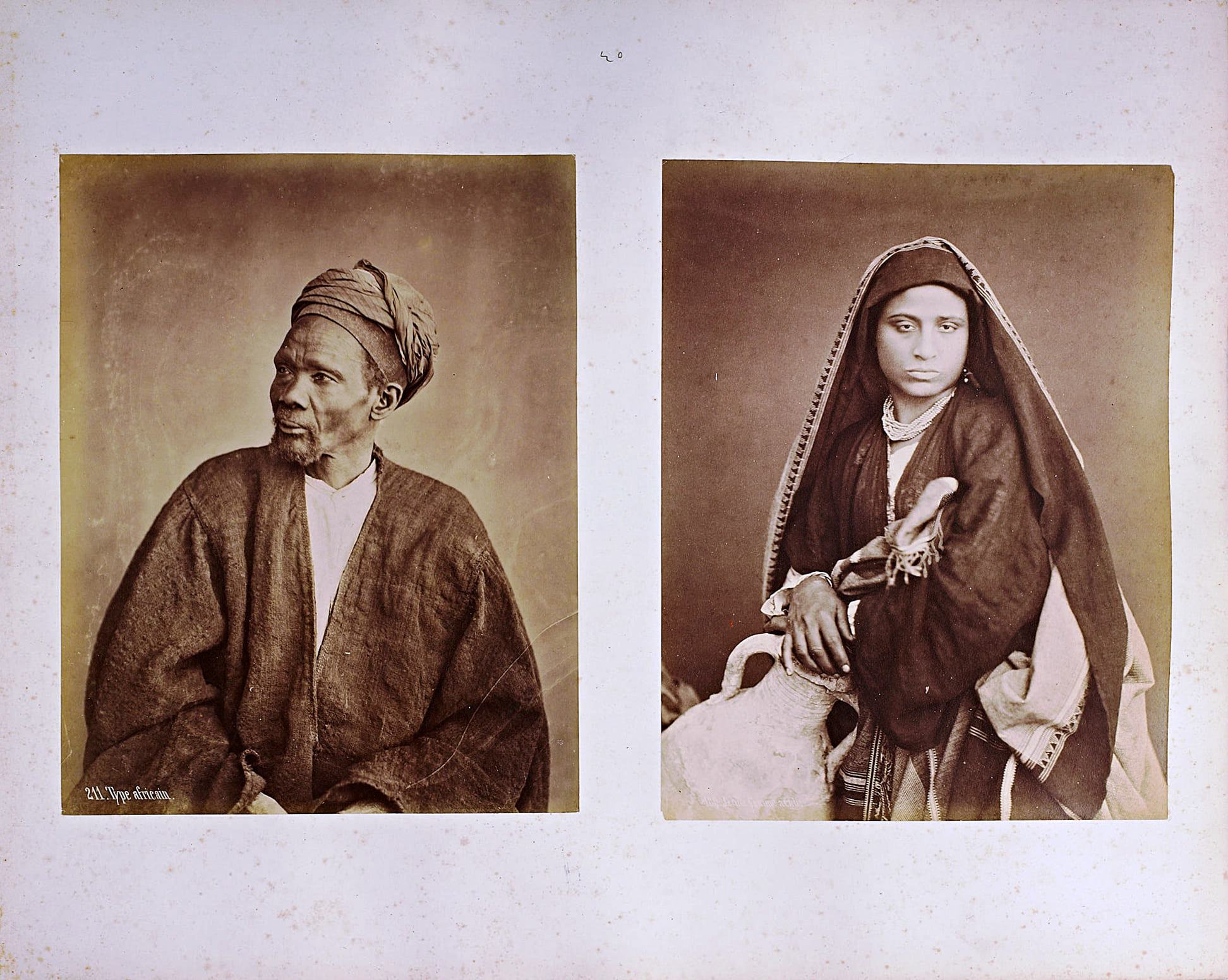 Pascal Sébah, Burrë afrikan dhe grua arabe në Egjipt