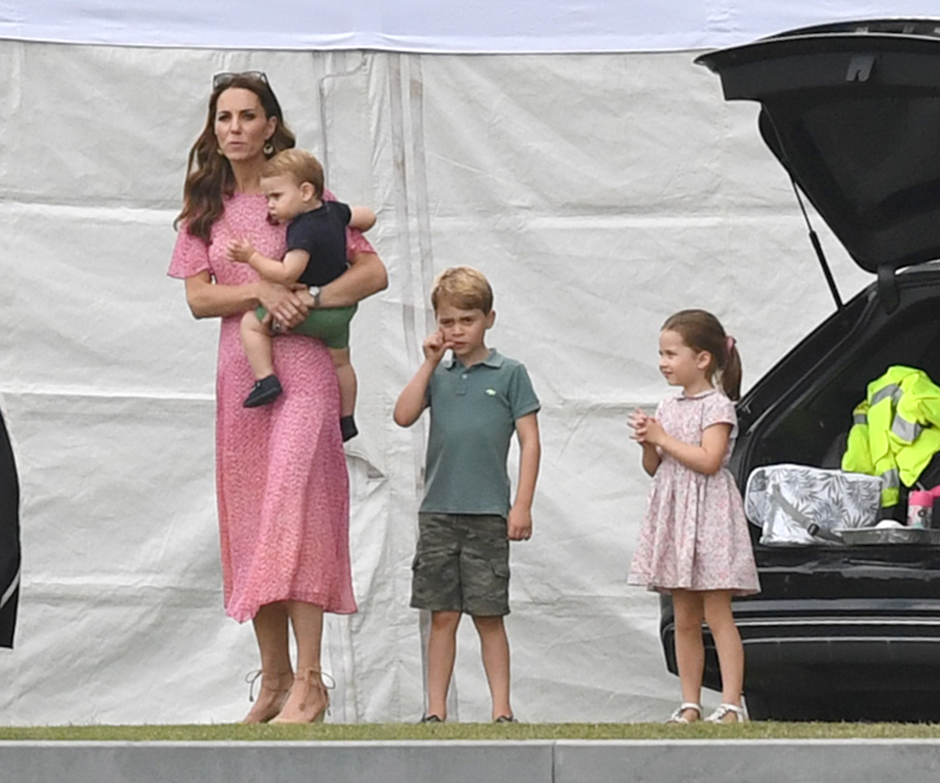 Catherine, Duchess Of Cambridge And Children Leaving The King Power Royal Charity Polo Day