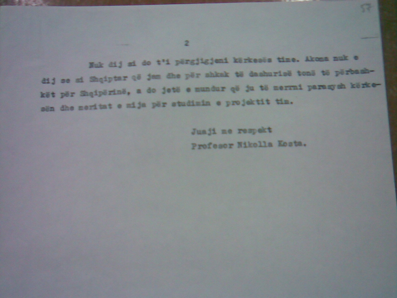Letra e Nikolla Kostës dërguar Enver Hoxhës fq 3