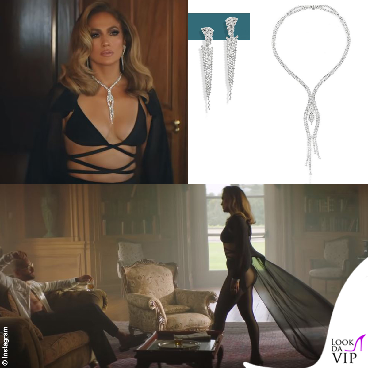 Jennifer-Lopez-video-Pa-Ti-Lonely-lingerie-Cong-Tri-calze-Thierry-Mugler-gioielli-Yeprem-Maluma